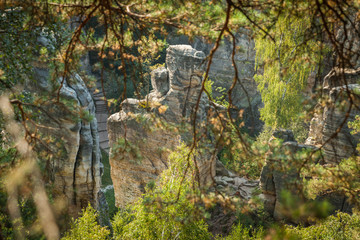 The rock mass in the Czech natural paradise awaits tourists in t