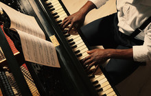 Afro American Man Playing Piano