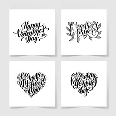 Sticker - set of happy valentines day handwritten lettering holiday design