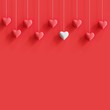 © HappyAprilBoy - Hanging white tiny heart contrast with many red hearts on red background. minimal concept idea.