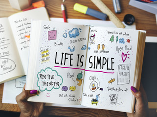 Poster - Positive Thinking Simple Life Graphic Concept