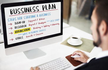 Sticker - Business Plan Strategy Success Goals Research Concept