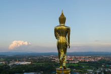 Big Buddha At Wat Phra That Khao Noi Temple And Cityscape In Nan Thailand