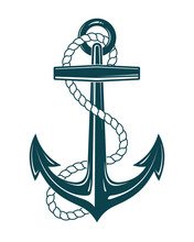 Nautical Anchor With Rope