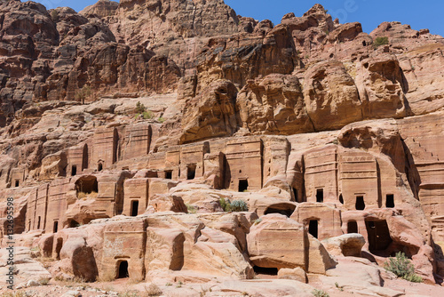 Fotografie, Obraz Group of caves and tombs in Petra, Jordan