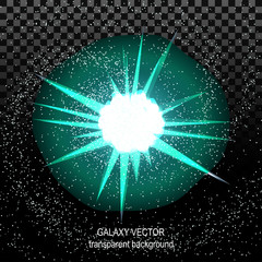 Wall Mural - Star with rays white blue in space isolated and effect tunnel  