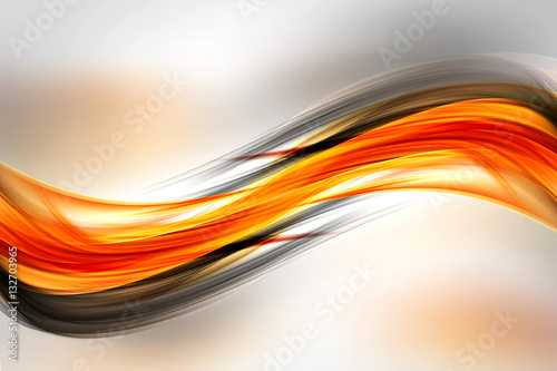 Naklejka dekoracyjna Abstract Orange Black Waves Background