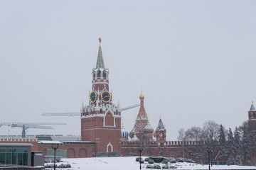 Inside of Moscow Kremlin at night, Russia. UNESCO World Heritage Site
