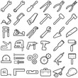 Construction tool icon collection - vector outline illustration