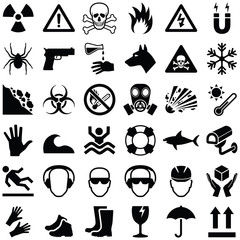 Danger and Warning icon collection - vector illustration 