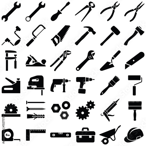 Fotografía Construction tool icon collection - vector illustration