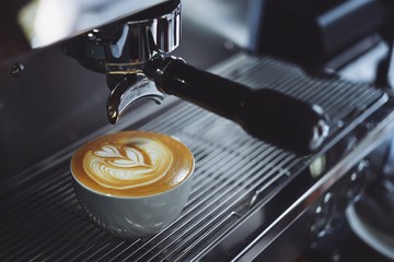 Wall Mural - coffee latte art in coffee shop