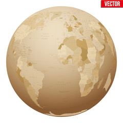 Antique Earth globes. old and retro style. Vector Illustration isolated on white background