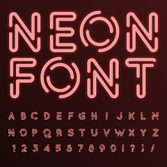 Poster - neon, vector font.
