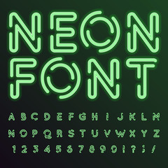 Poster - neon, vector font.