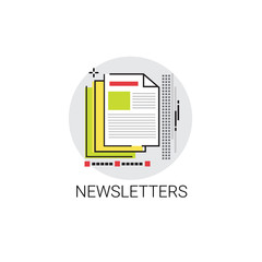 Poster - Newsletter Application Newspaper Web Icon Vector Illustration