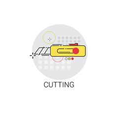 Wall Mural - Cutting Tool Building Construction Engineering Toolbox Icon Icon Vector Illustration