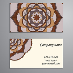 Invitation, business card or banner with text template. Round fl