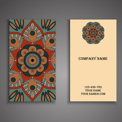 Invitation, business card or banner with text template. Round fl