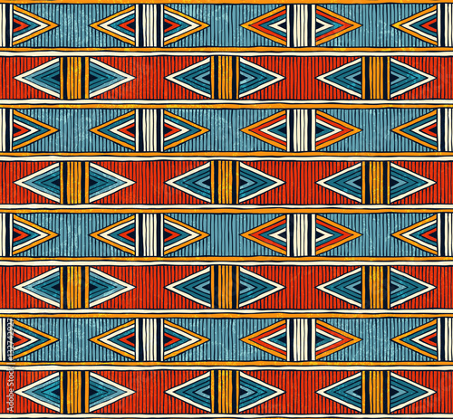 Tribal seamless pattern. Colorful abstract vector background. Poster Mural XXL