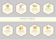 Vector card template with natural honey tags (sorts of honey)