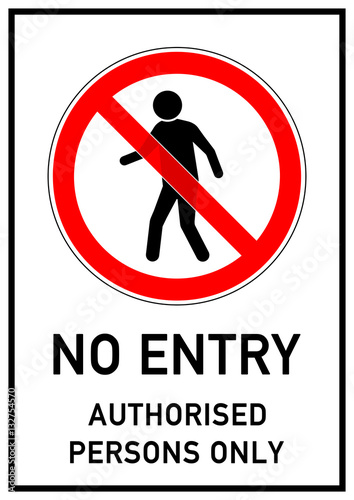 ks179 Kombi-Schild - restricted area - no entry - authorised persons ...