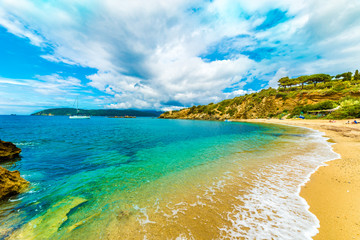 Canvas Print - Barabarca  beach in Elba Island, Tuscany,Italy.