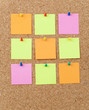 © nazif - Colorful note papers pinned on a cork board