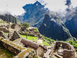 Machu Picchu Peru ancient inca stone ruin civilization houses on a hill landscape