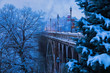 Winter scene of the Monroe Street Bridge in downtown Spokane