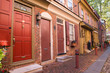 © littleny - View of homes along historic Elfreth's Alley in Philadelphia, PA.