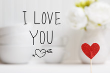 I Love You message with small red heart