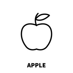 Poster - Apple icon or logo in modern line style.