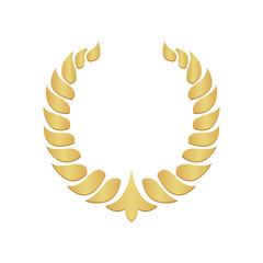 Wall Mural - abstract gold foliate element. gold laurel wreath.
