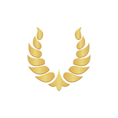 Wall Mural - abstract gold foliate element. gold laurel wreath.