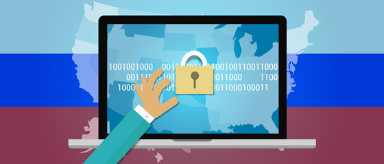 Aufkleber - Concept of hacking Russia in the United States