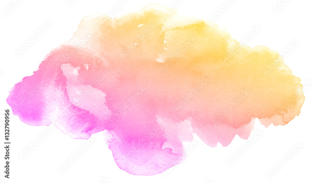 Abstract pink watercolor on white background.The color splashing on the paper.It is a hand drawn. - obrazy, fototapety, plakaty 