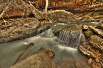 Stream of falling water