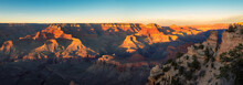 Beautiful Panorama Of Grand Canyon At Sunset, Arizona.