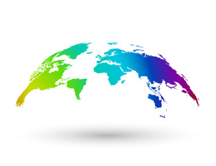 Canvas Print - world map with shadow. vector illustration