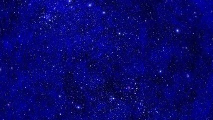 Wall Mural - bright blue stars fly past the viewer