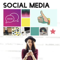 Canvas Print - Social Media Blog Communication Chat Communication