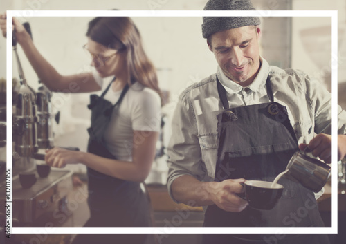 Barista Coffee Bar Machine Job Cafe This Stock Photo And Barista Coffee Bar Machine Job Cafe