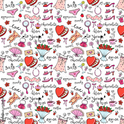 Cotton fabric Gift Ideas seamless background