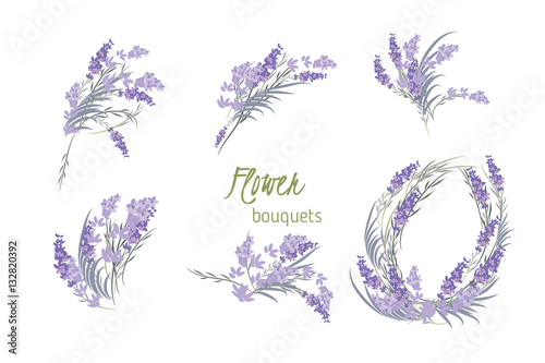 Floral lavender retro vintage background Wallpaper Mural