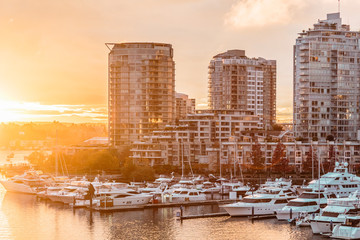 Sticker - Autumn Sunset at Downtown Vancouver, Canada