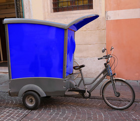 Wall Mural - vehicle with pedals type bicycle of a Express courier with the l