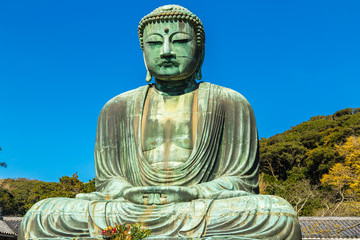 The Great Buddha in Kamakura.  Located in Kamakura, Kanagawa Prefecture Japan.