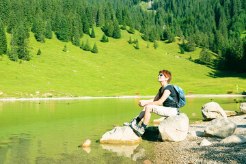 Wall Mural - Hiking Senior Woman