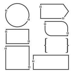 Fototapete - Quote bubble blank templates. Empty business card, paper sheet, information, text. Print design Vector set